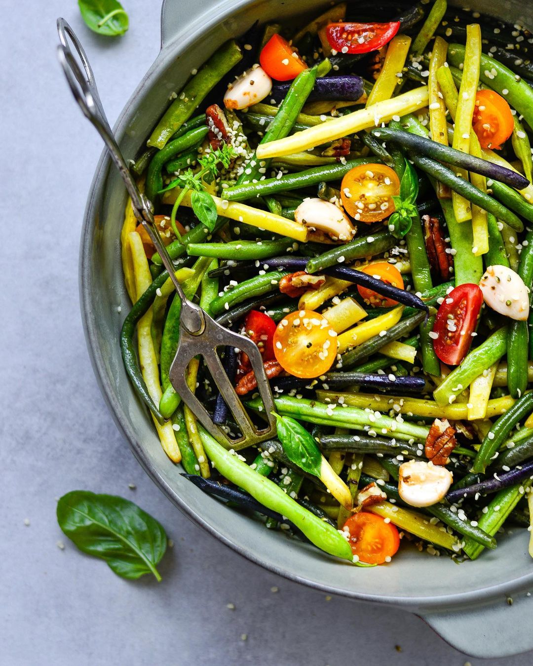 Colorful French Bean and Pecan Salad