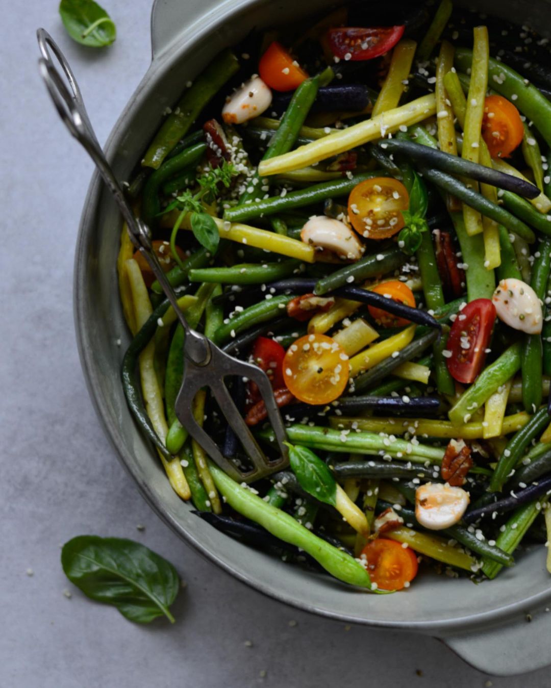 Colorful French Bean and Pecan Salad