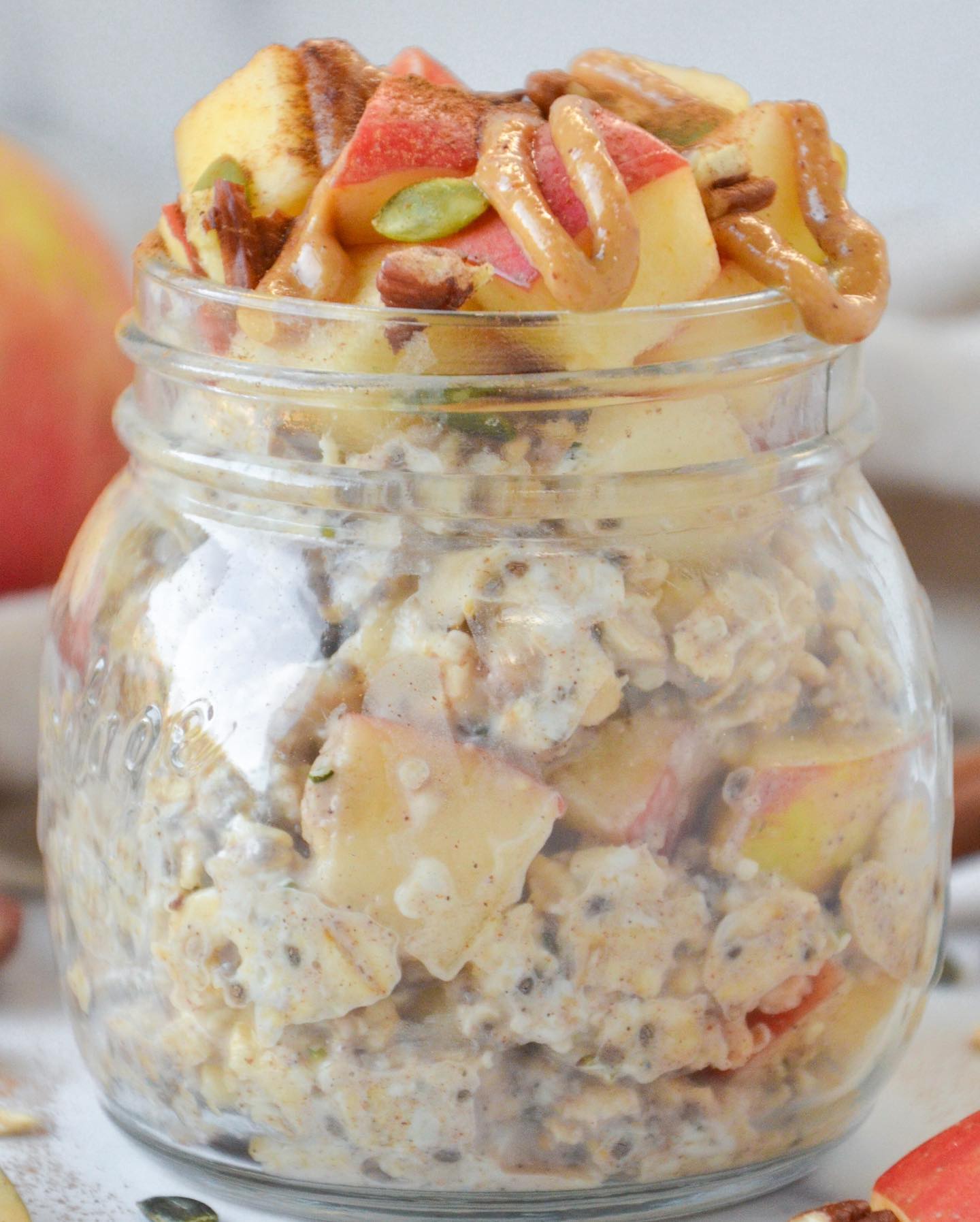 Apple Spiced Overnight Oats with Mooala Almondmilk