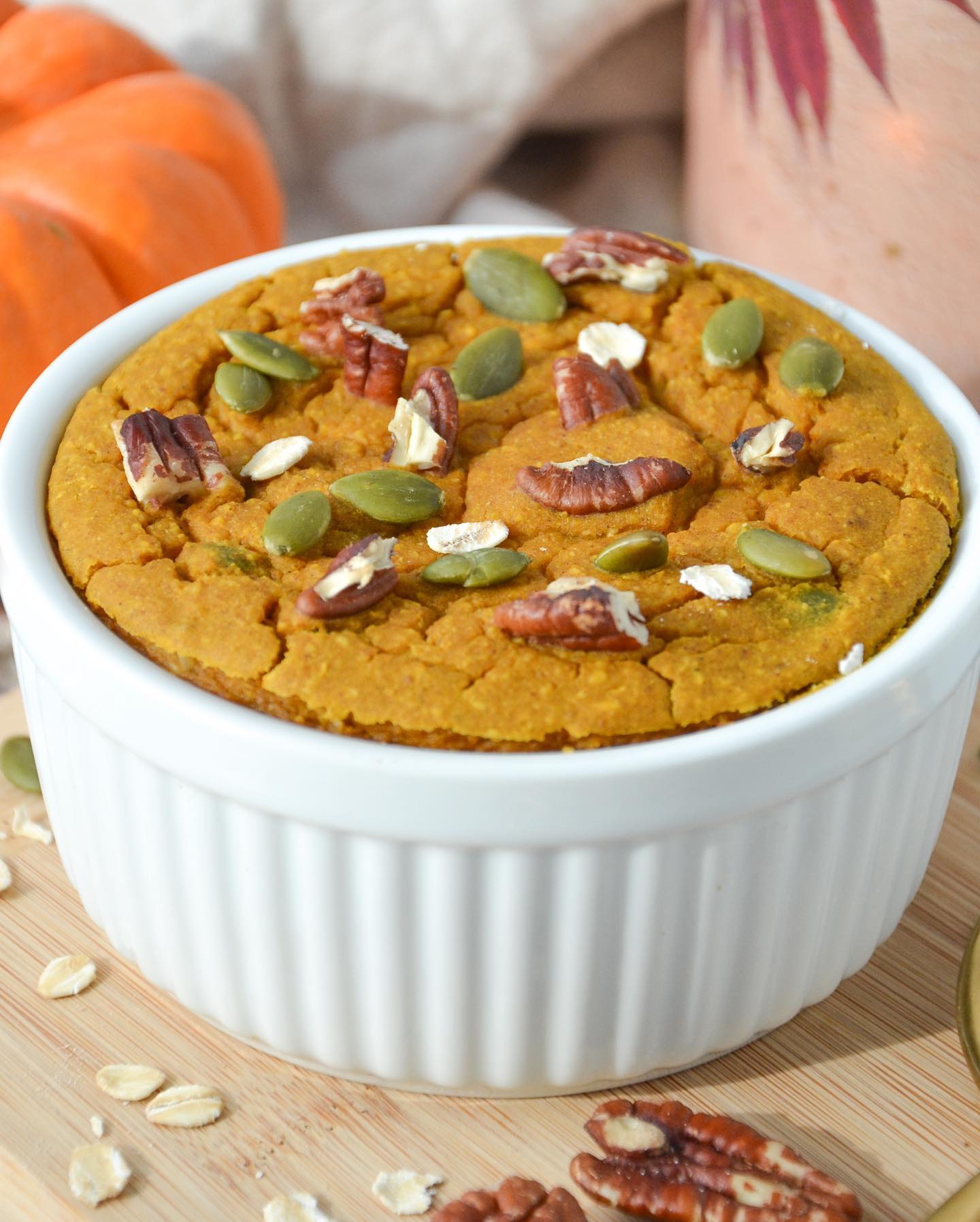 Pumpkin Pie Baked Oats with Coconut Oatmilk