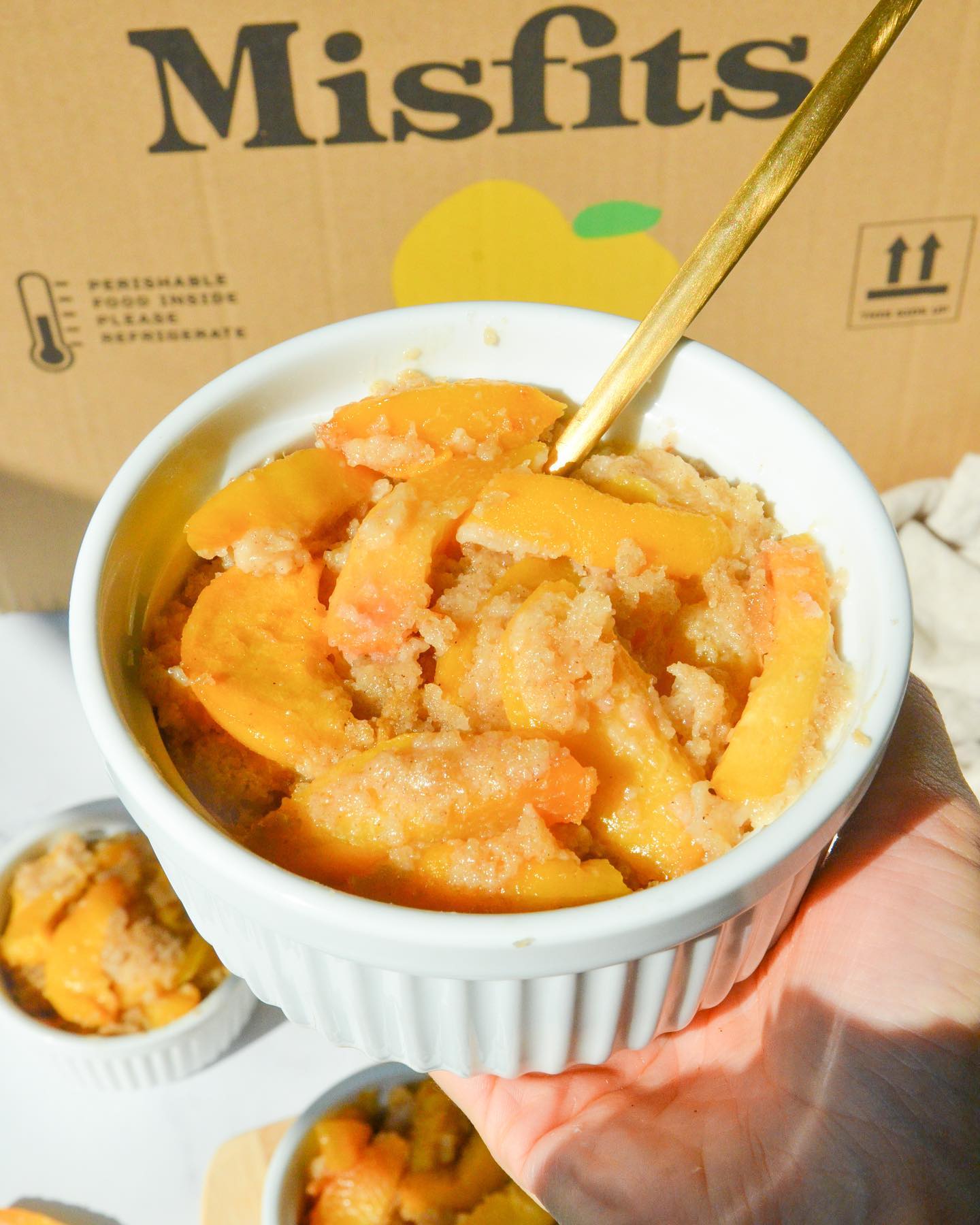 Vegan Peach Cobbler with Misfits Market Ingredients