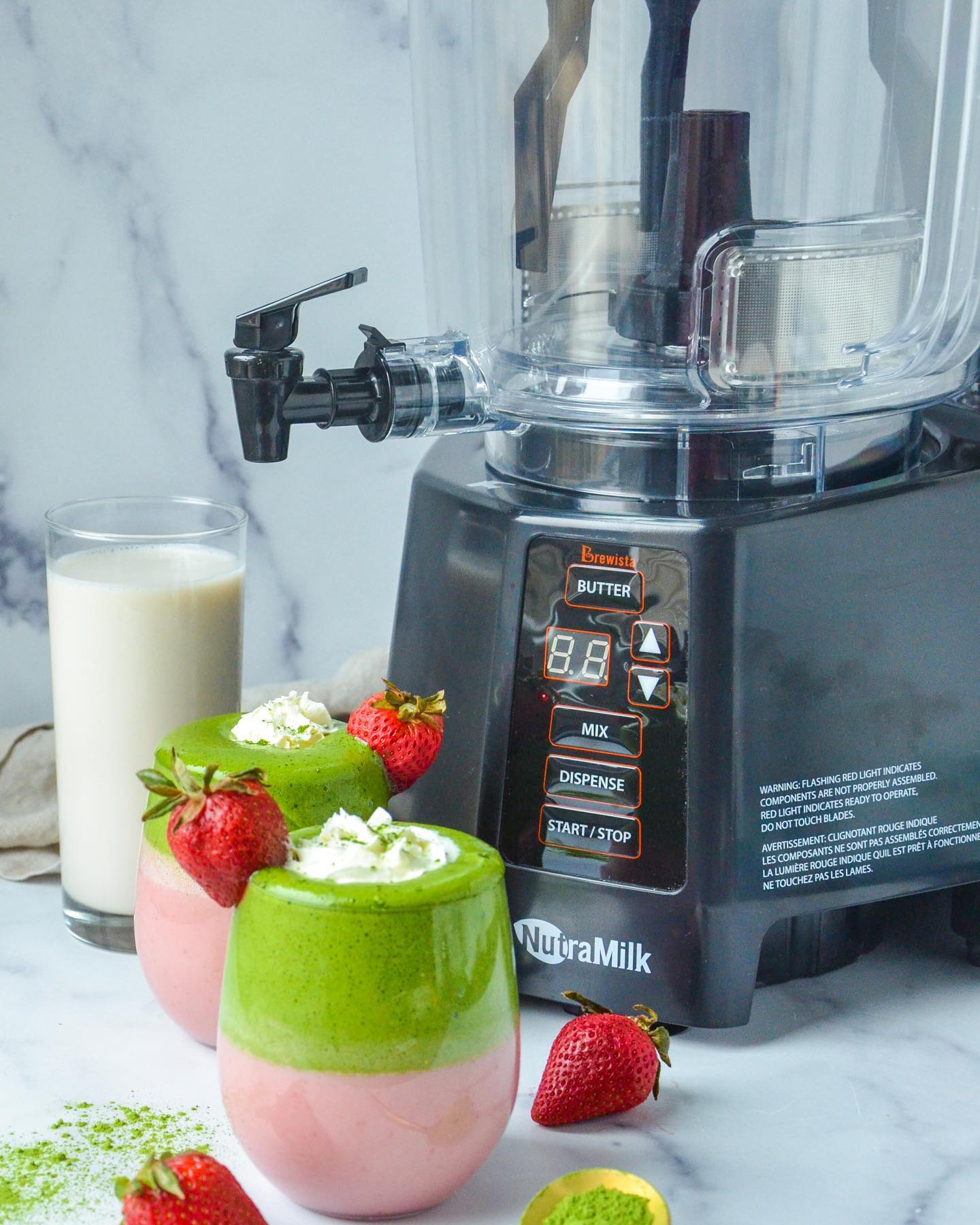 Strawberry Matcha Latte Recipe with Homemade Oat Milk