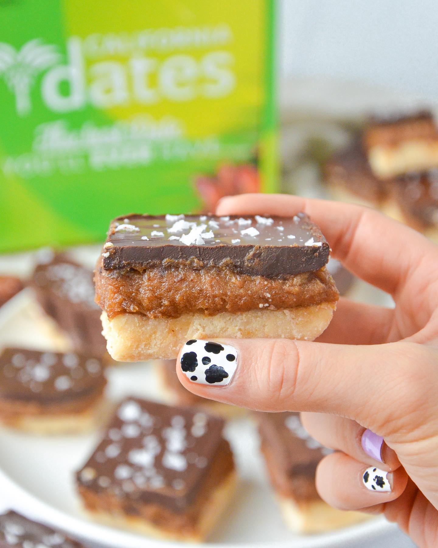 Healthier Millionaire Shortbread Bars with California Dates