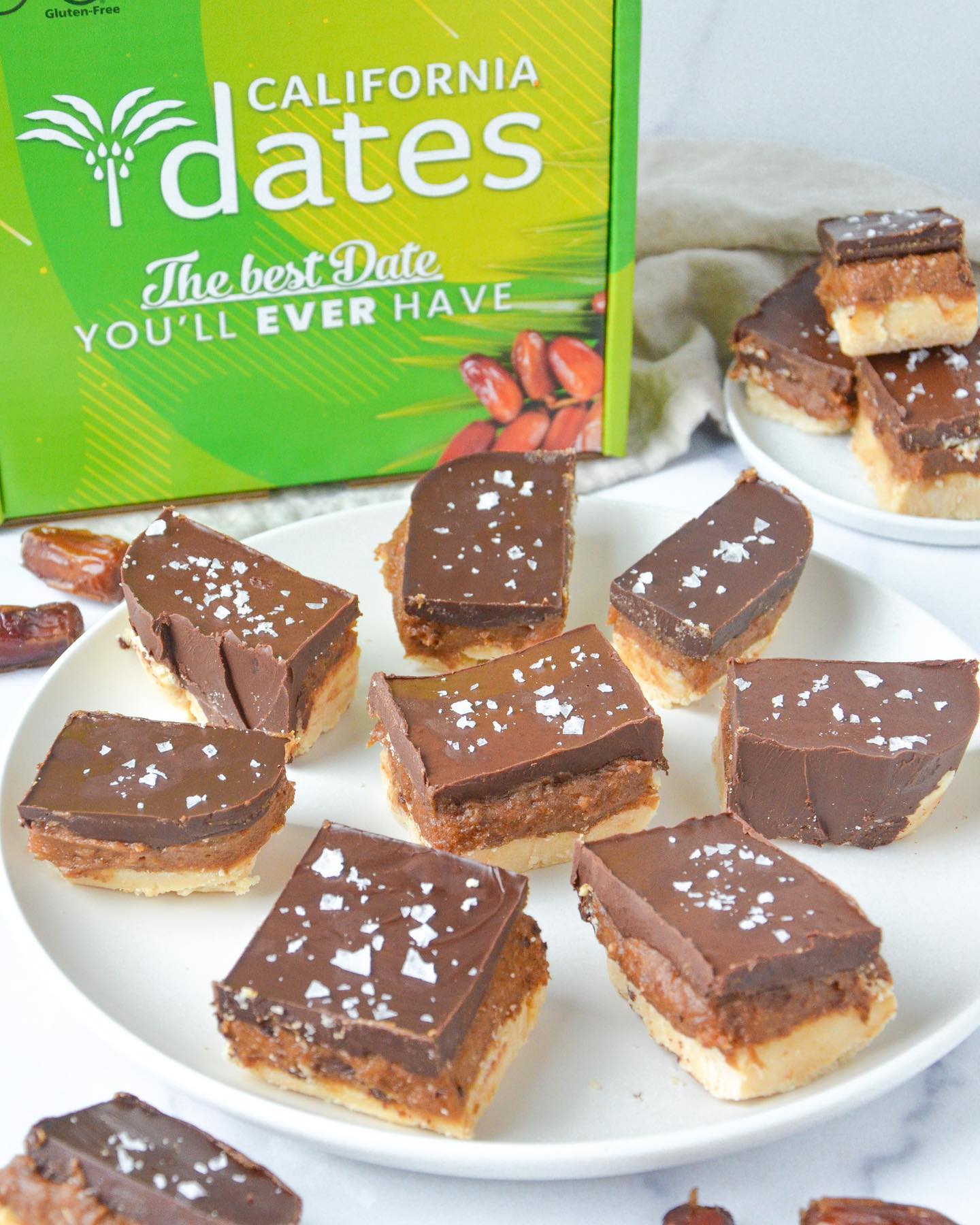 Healthier Millionaire Shortbread Bars with California Dates