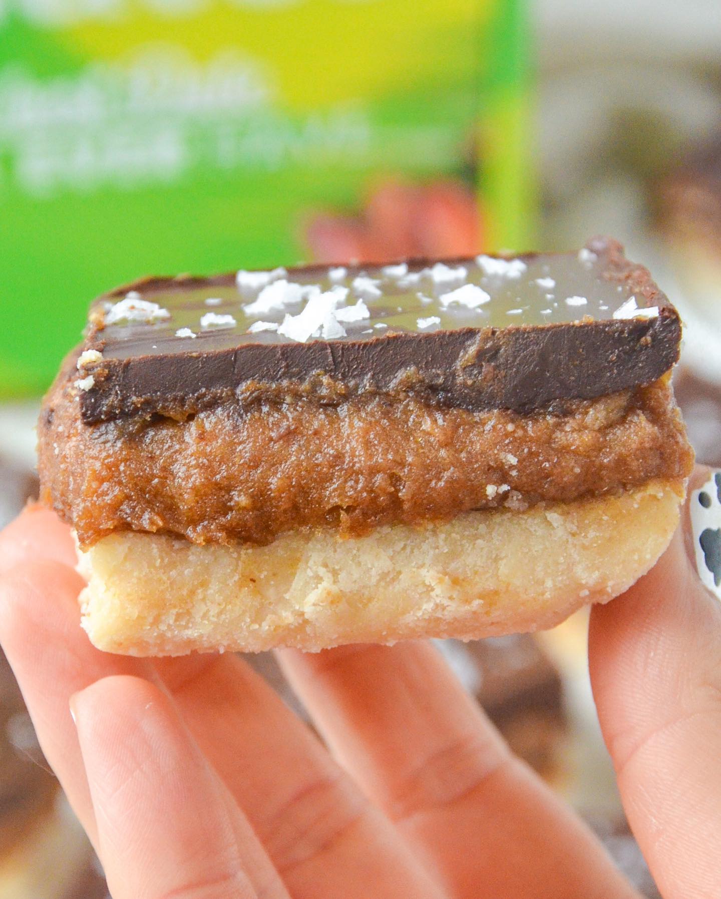 Healthier Millionaire Shortbread Bars with California Dates