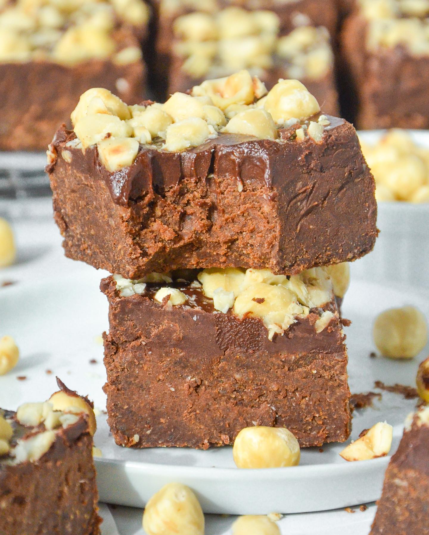 Decadent Hazelnut Brownies with Chocolate Glaze