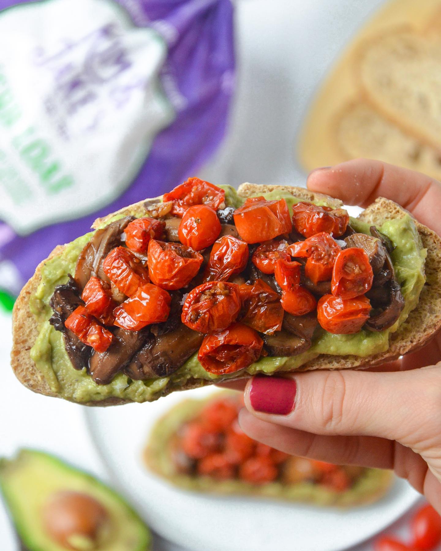 Flavorful Avocado, Tomato, and Mushroom Toast with Gluten-Free Bread