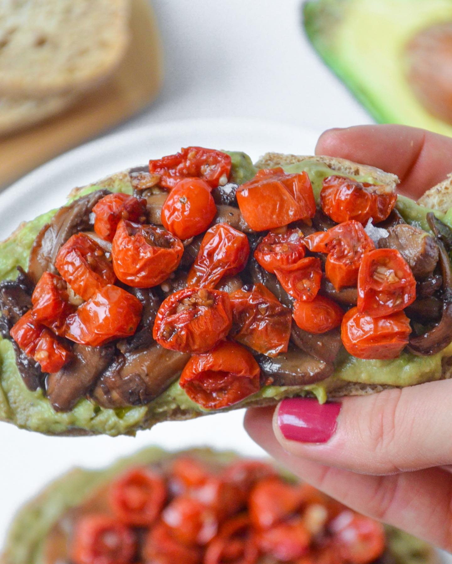 Flavorful Avocado, Tomato, and Mushroom Toast with Gluten-Free Bread