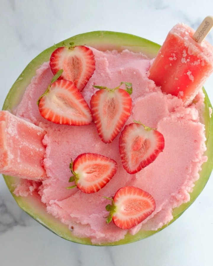 Watermelon Sorbet with Coconut and Lime
