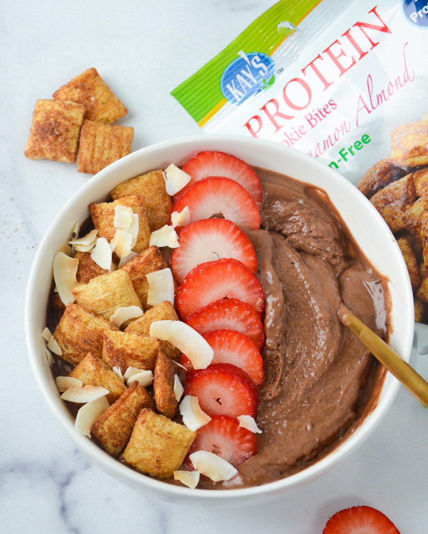 Chocolate Smoothie Bowl with Kay's Naturals Cookie Bites