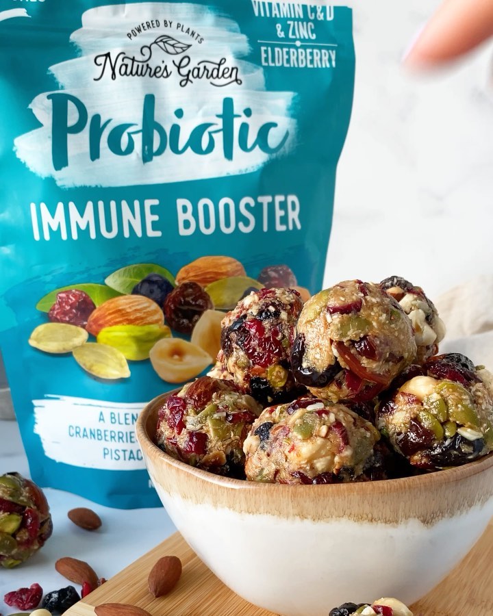 No Bake Energy Bites with Immune Booster Snack Blend