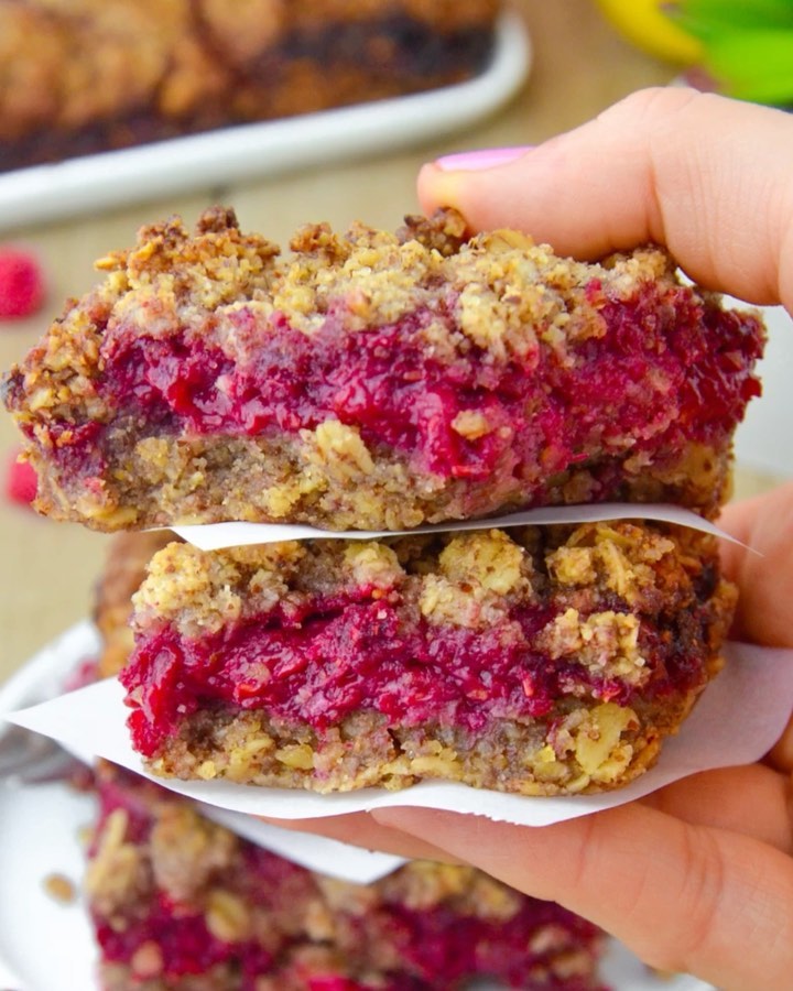 Vegan Gluten-Free Raspberry Oat Bars