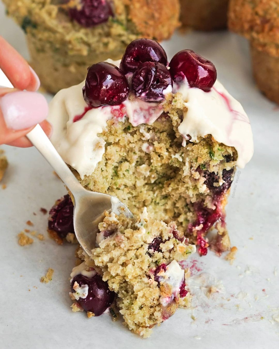 Gluten Free Vegan Cherry Zucchini Muffins