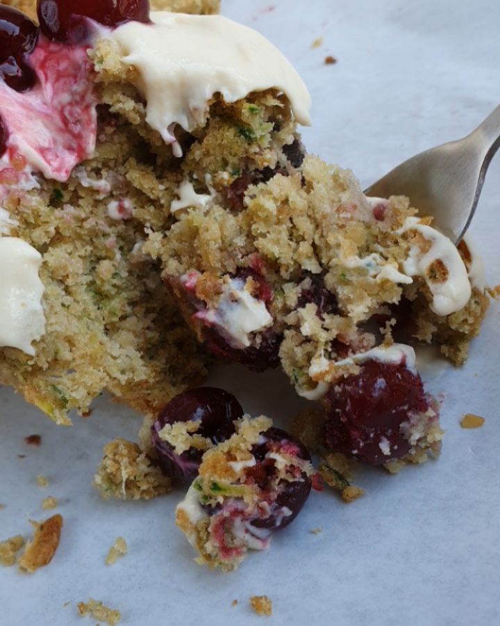 Gluten Free Vegan Cherry Zucchini Muffins