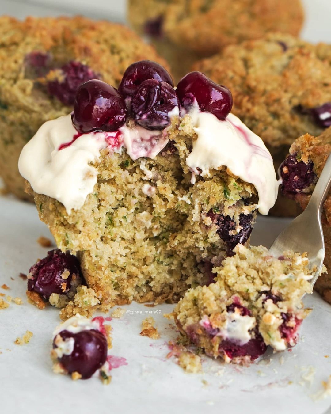 Gluten Free Vegan Cherry Zucchini Muffins