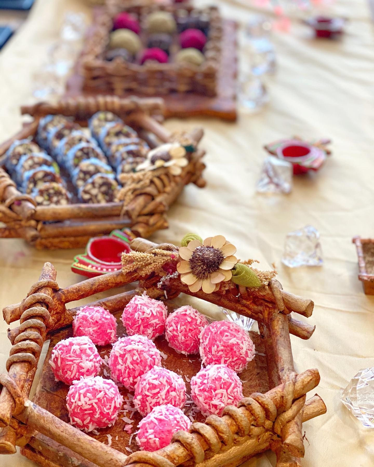 Vegan Rose Coconut Ladoos