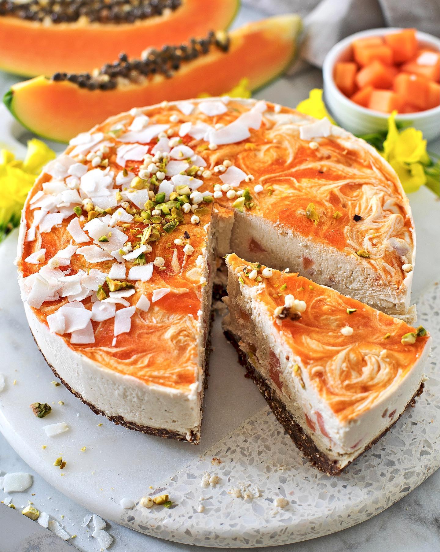No-Bake Papaya Cheesecake
