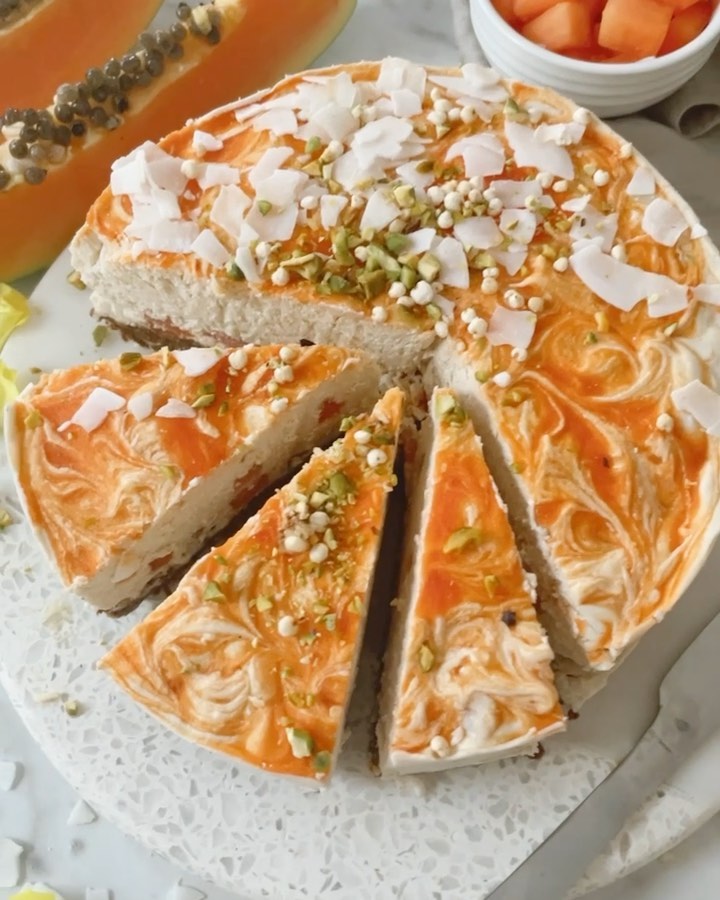 No-Bake Papaya Cheesecake
