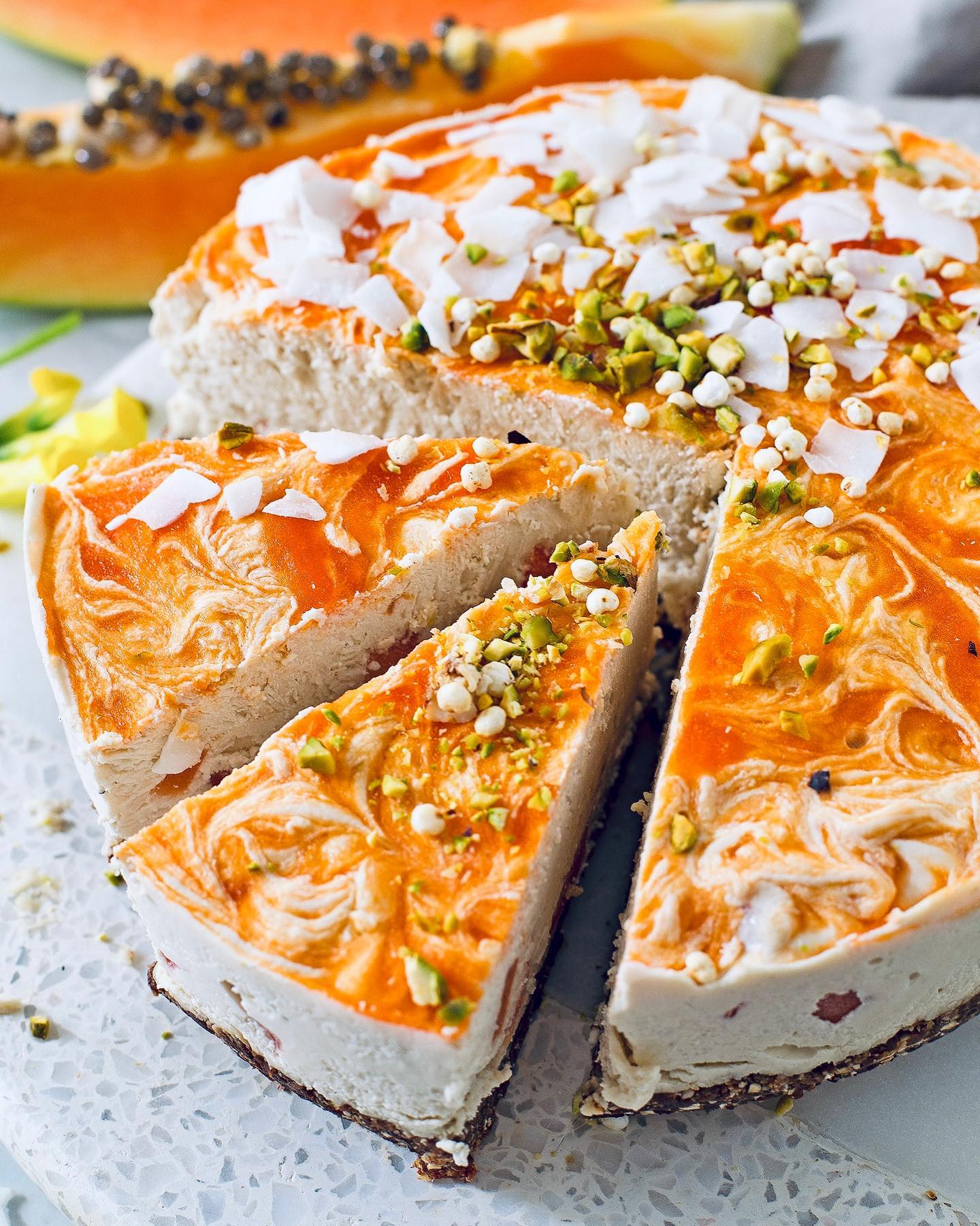 No-Bake Papaya Cheesecake