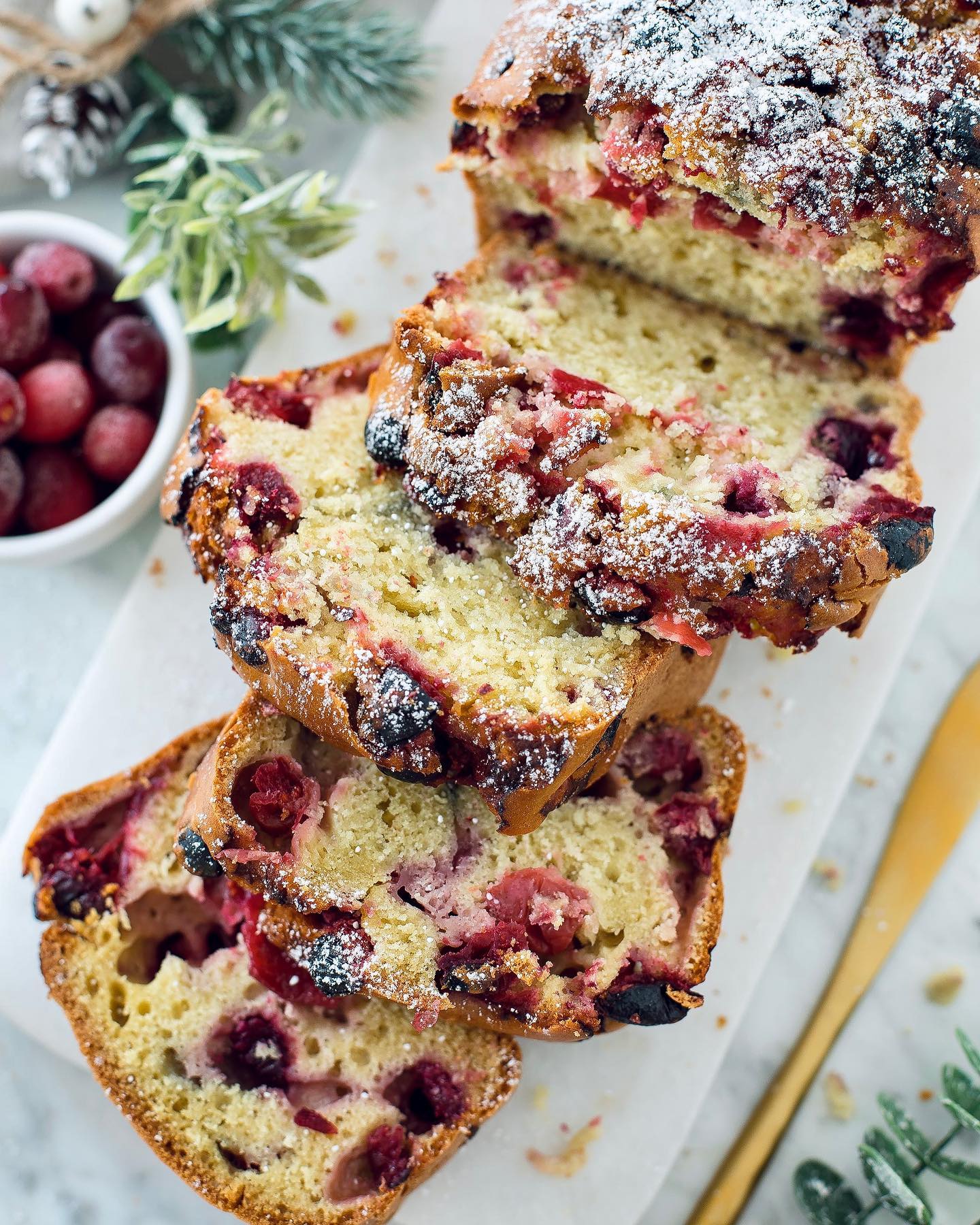 Christmas Cranberry Bread Made with Avocado Oil