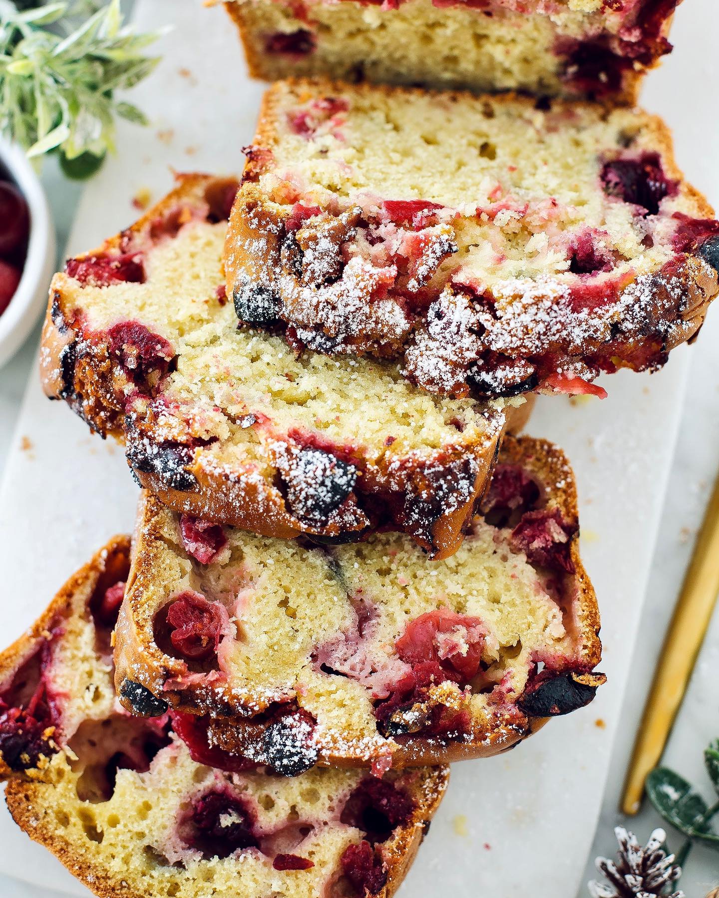 Christmas Cranberry Bread Made with Avocado Oil