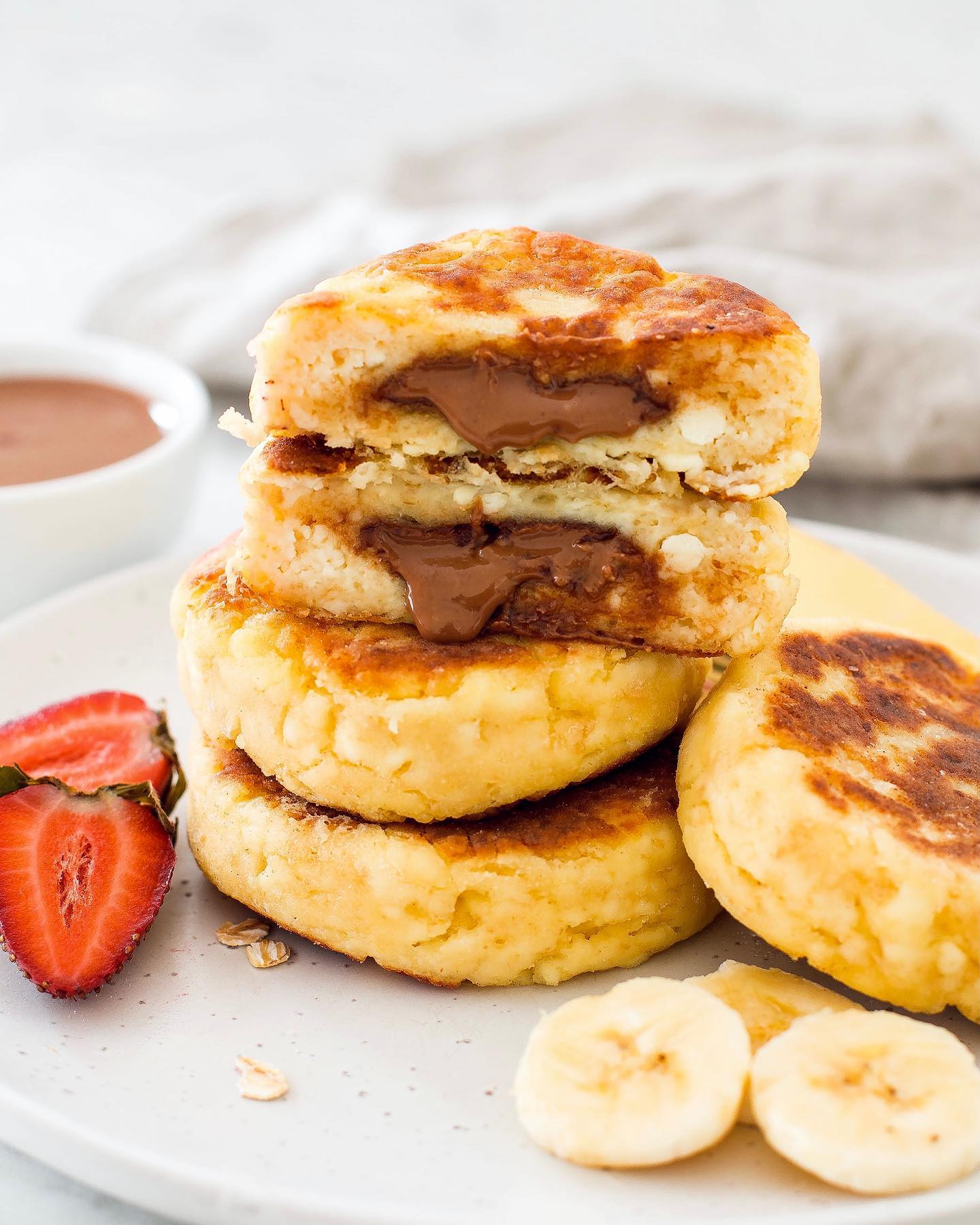 Breakfast Ricotta Cakes with Nutella