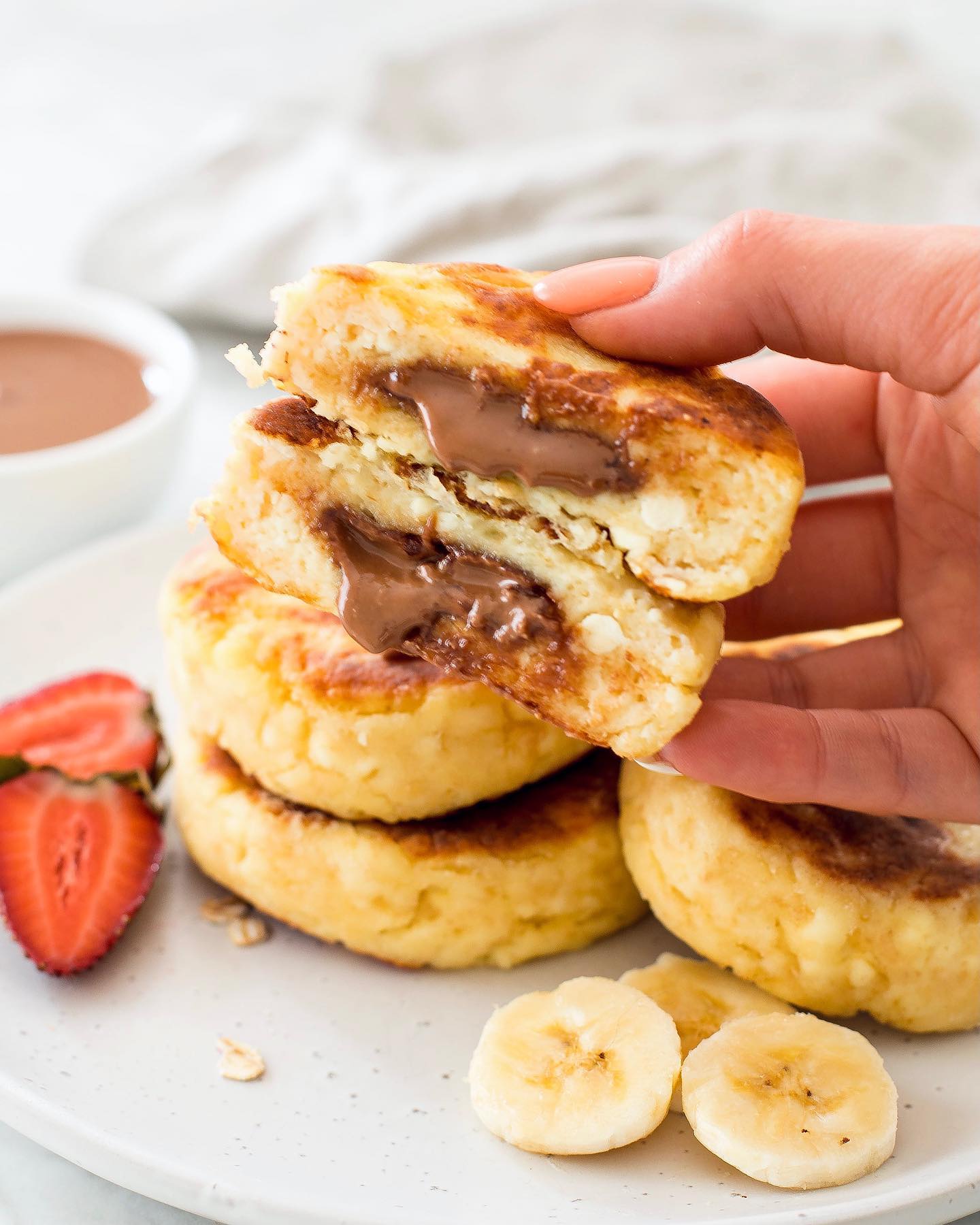 Breakfast Ricotta Cakes with Nutella