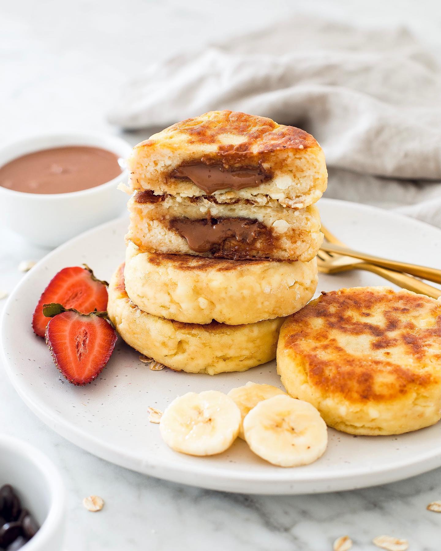 Breakfast Ricotta Cakes with Nutella