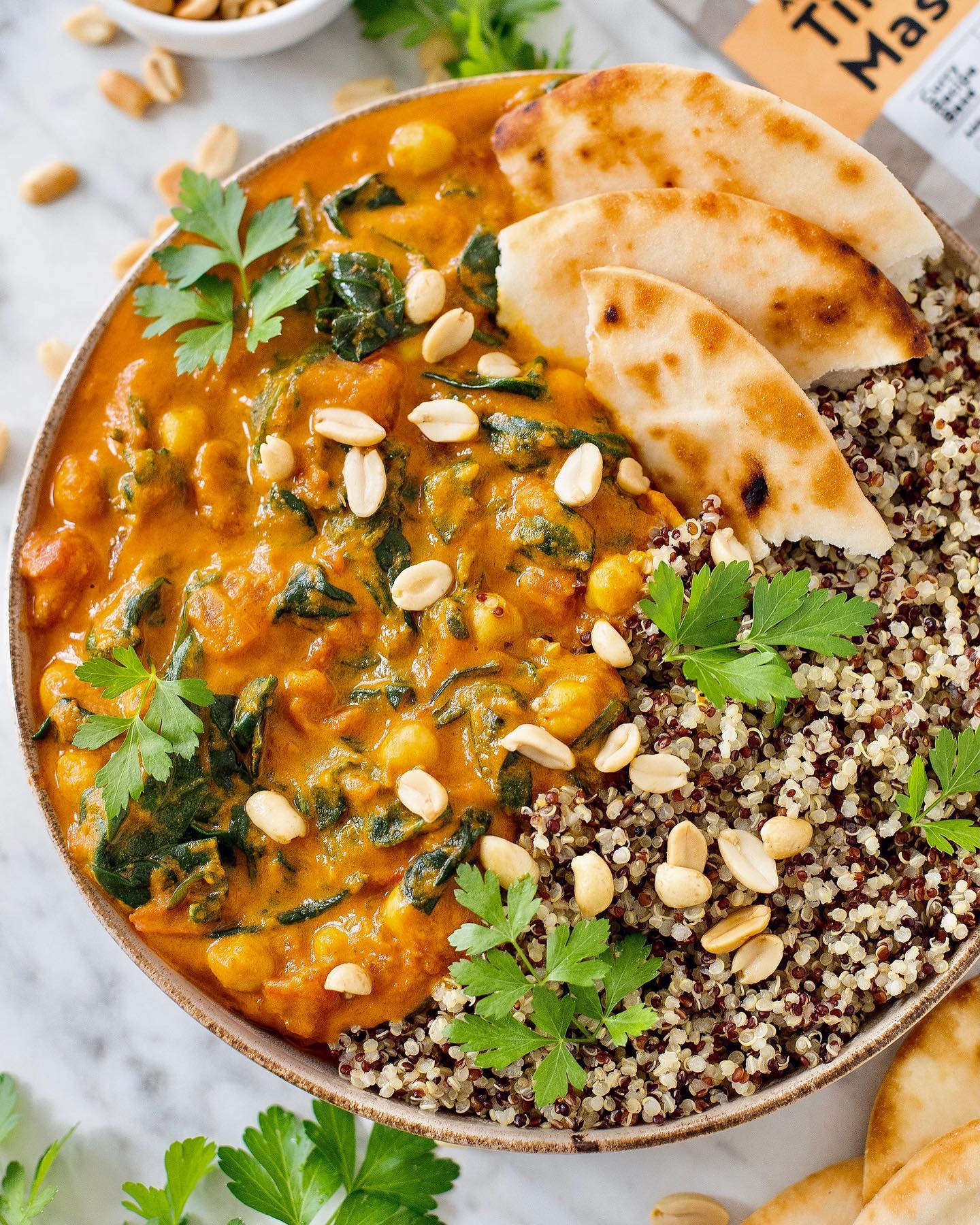 Creamy Chickpea and Spinach Tikka Masala