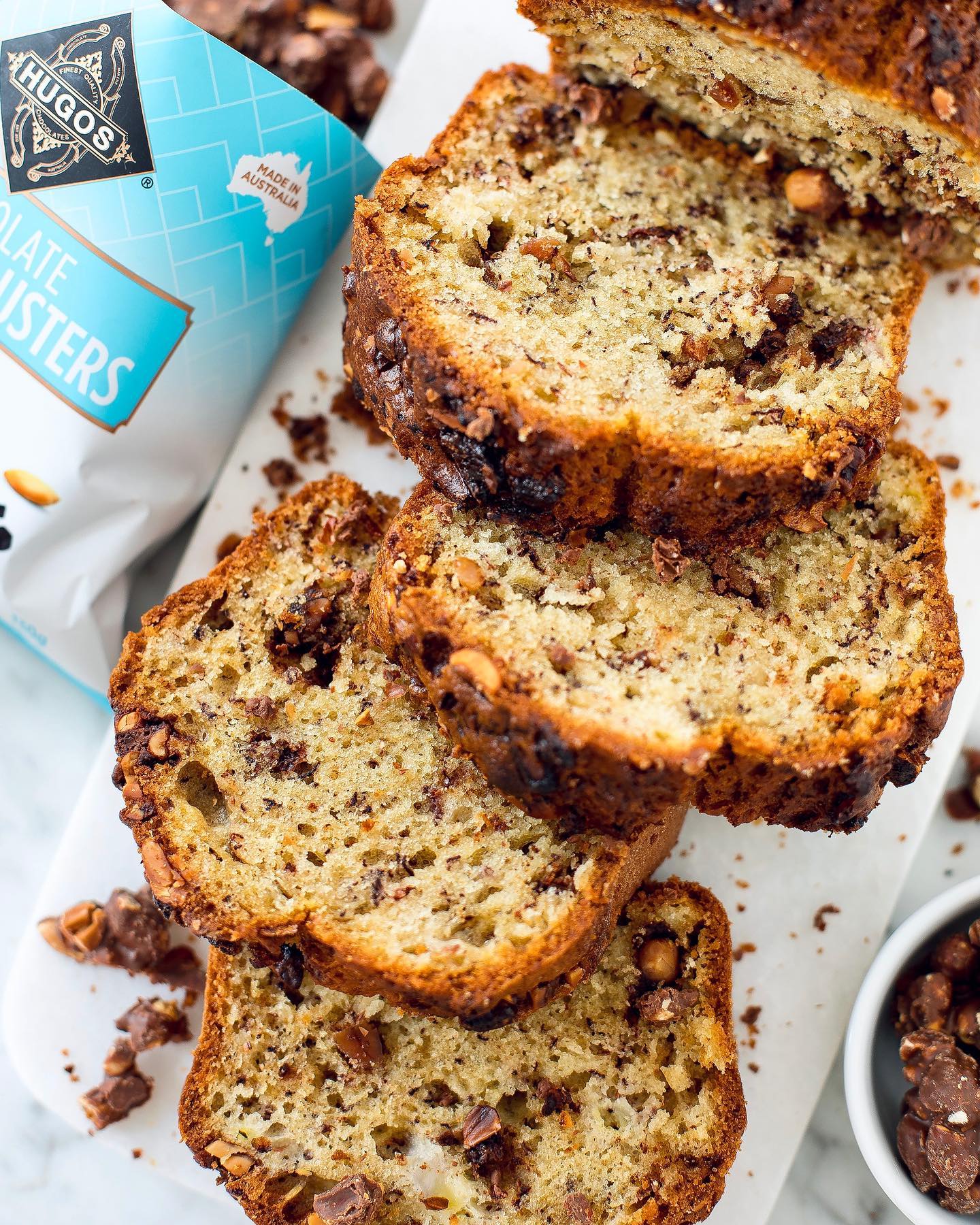 Banana Bread with Hugo's Chocolate Peanut Clusters