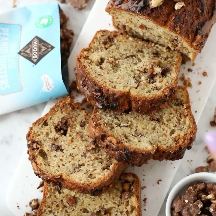 Banana Bread with Hugo's Chocolate Peanut Clusters