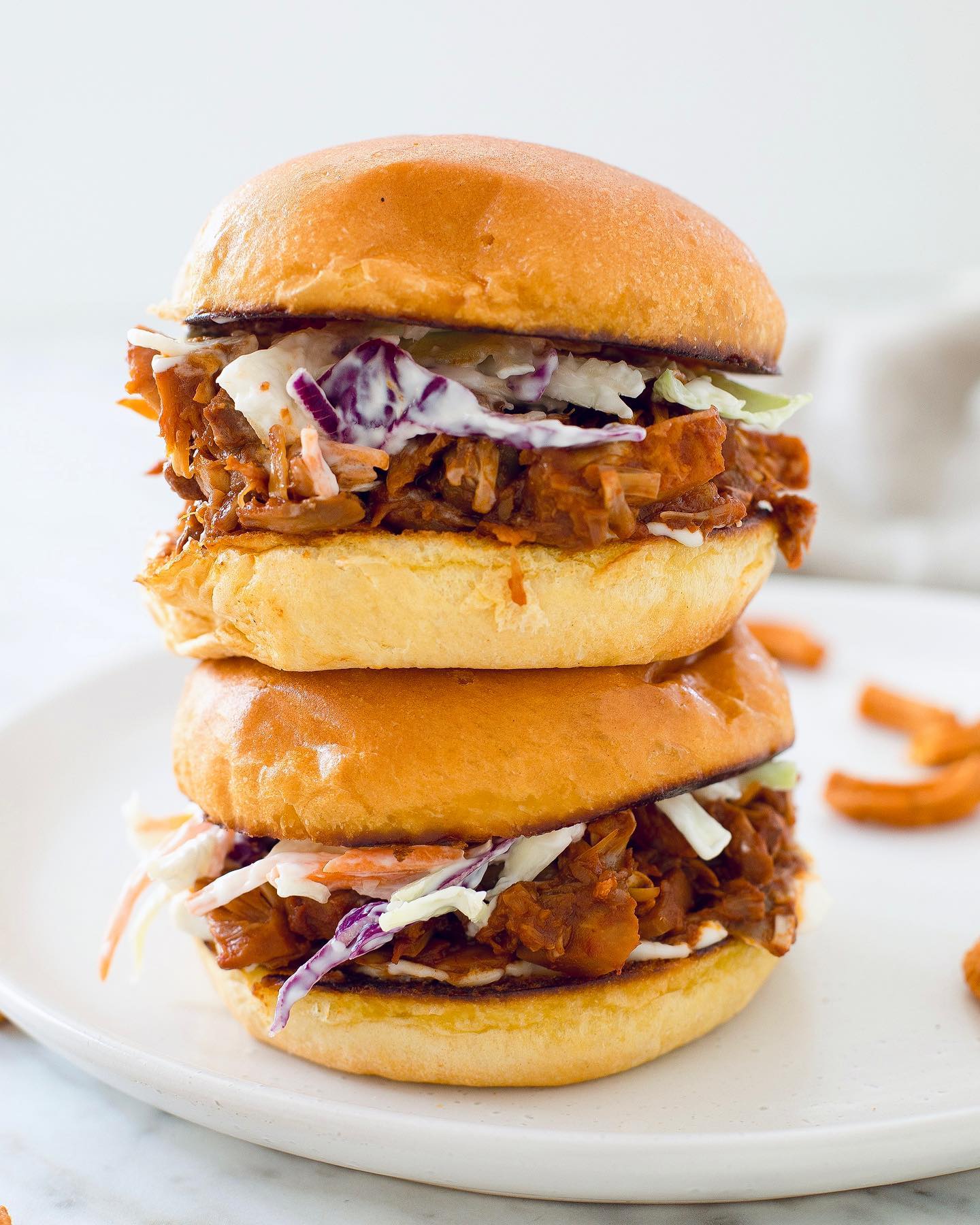 Vegan Bbq Jackfruit Sloppy Joe Burgers