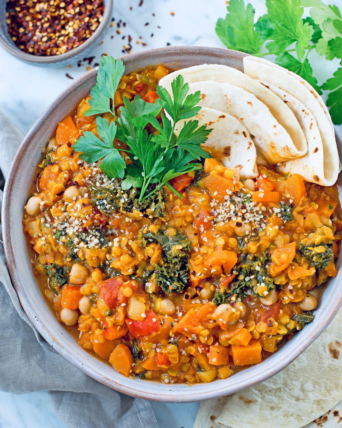 Curried Zucchini and Red Lentil Stew