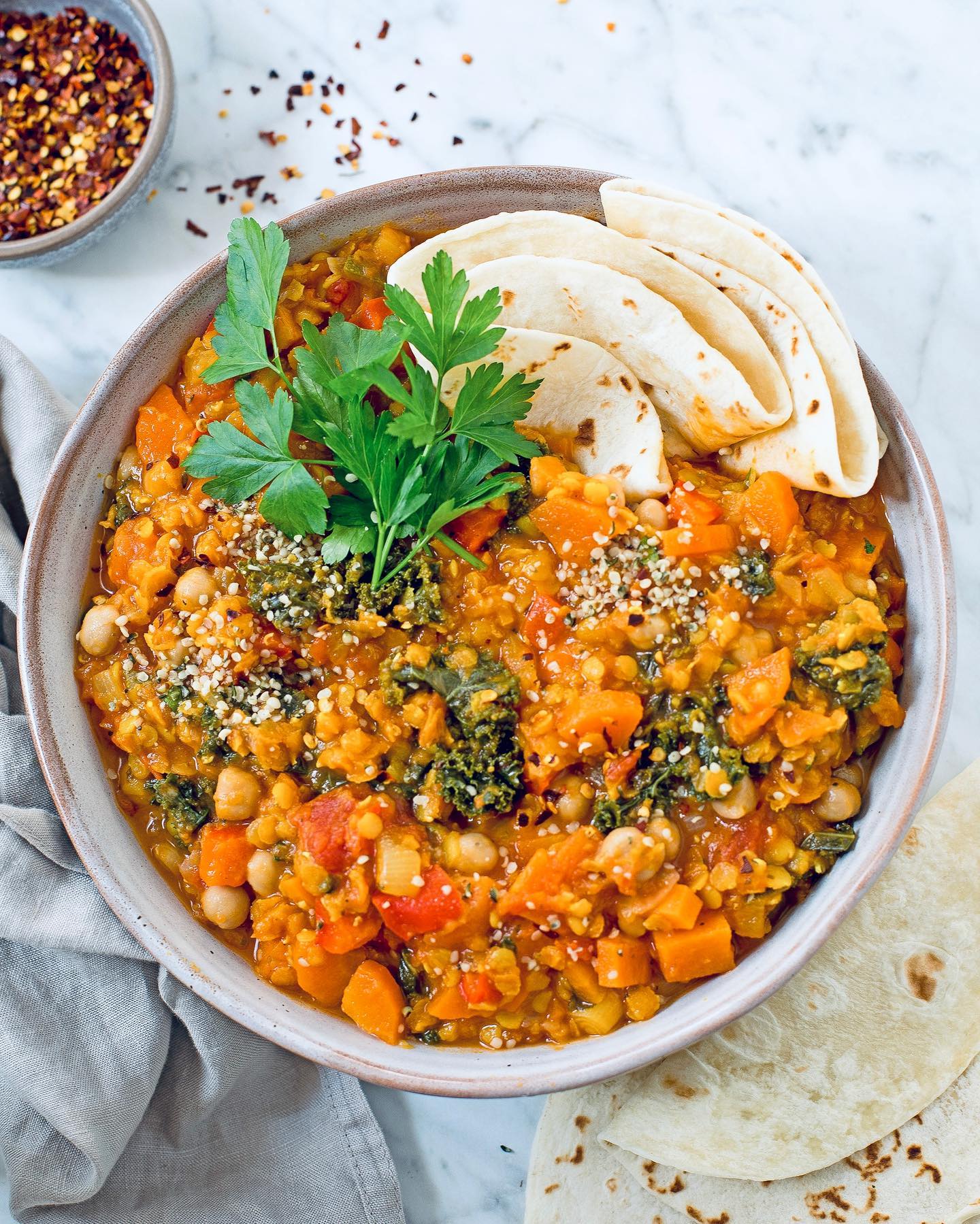 Curried Zucchini and Red Lentil Stew