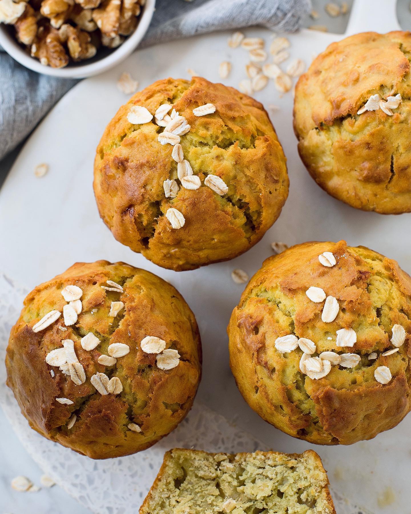 Healthy Oatmeal Banana Muffins