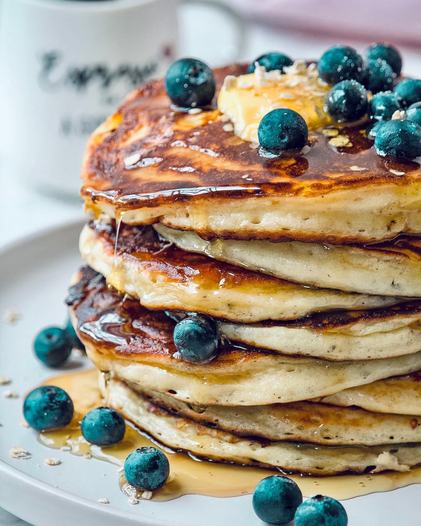 Ultra Fluffy Blueberry Yogurt Pancakes