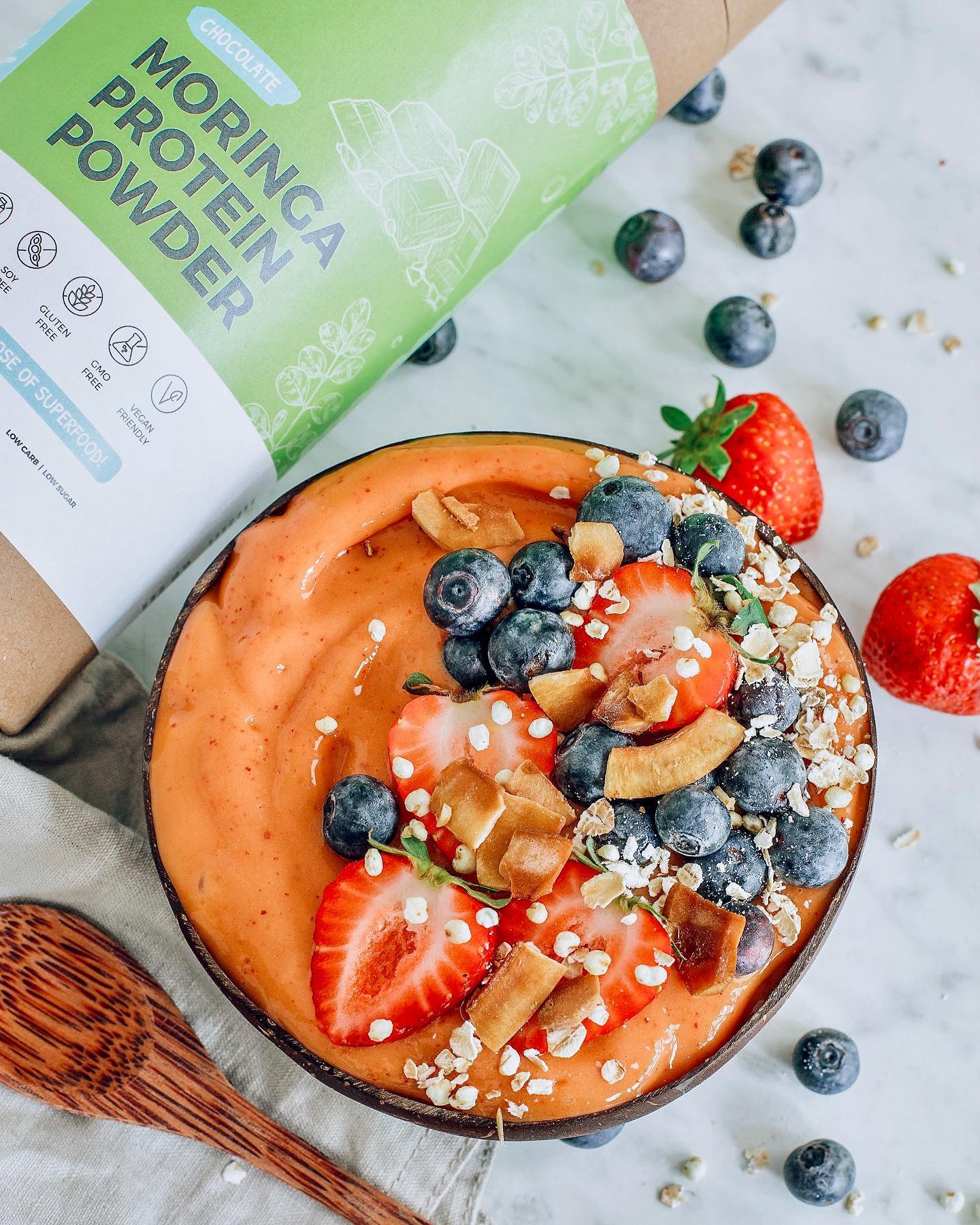 Moringa Peach Smoothie Bowl