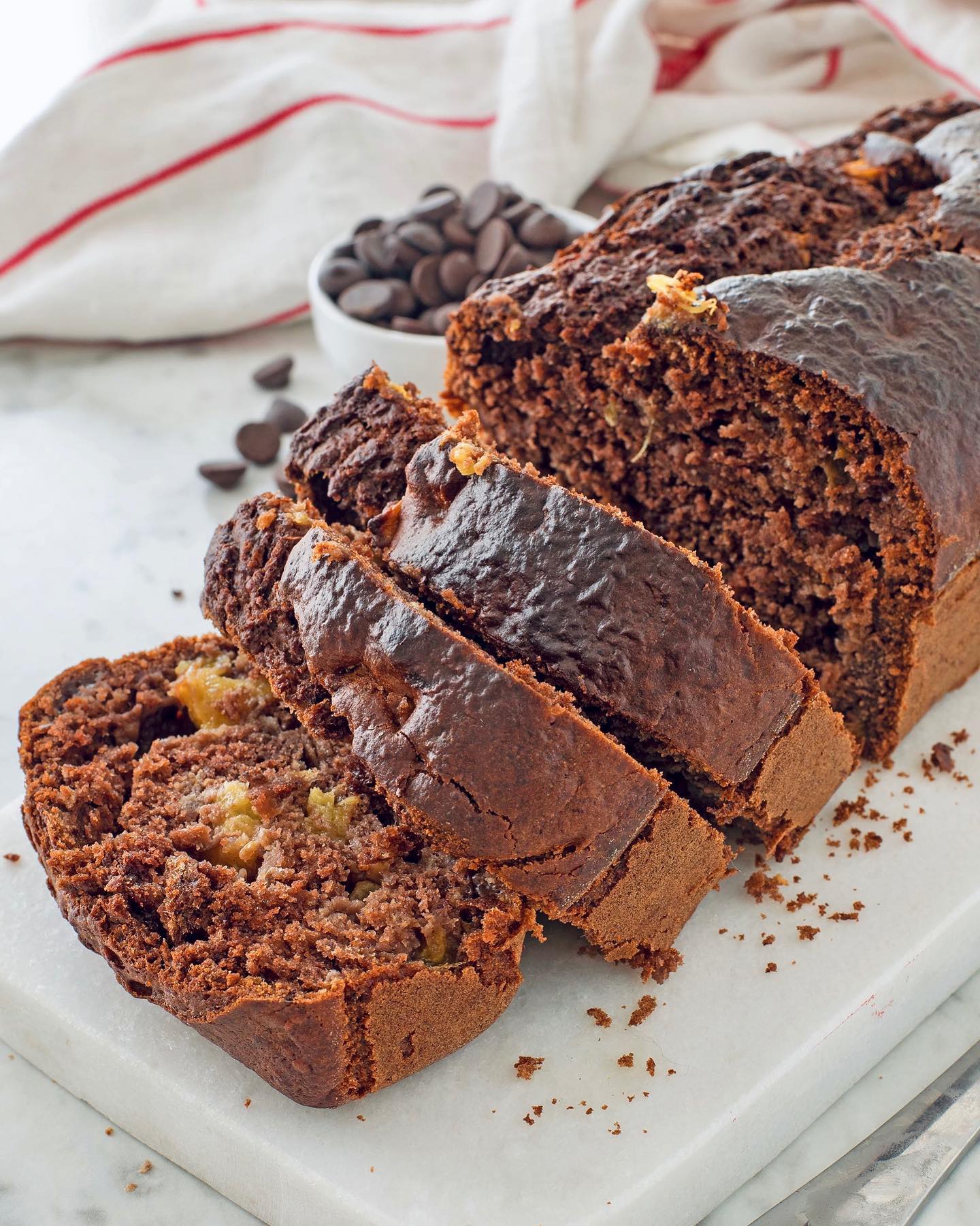 Chocolate Banana Bread with Pineapple