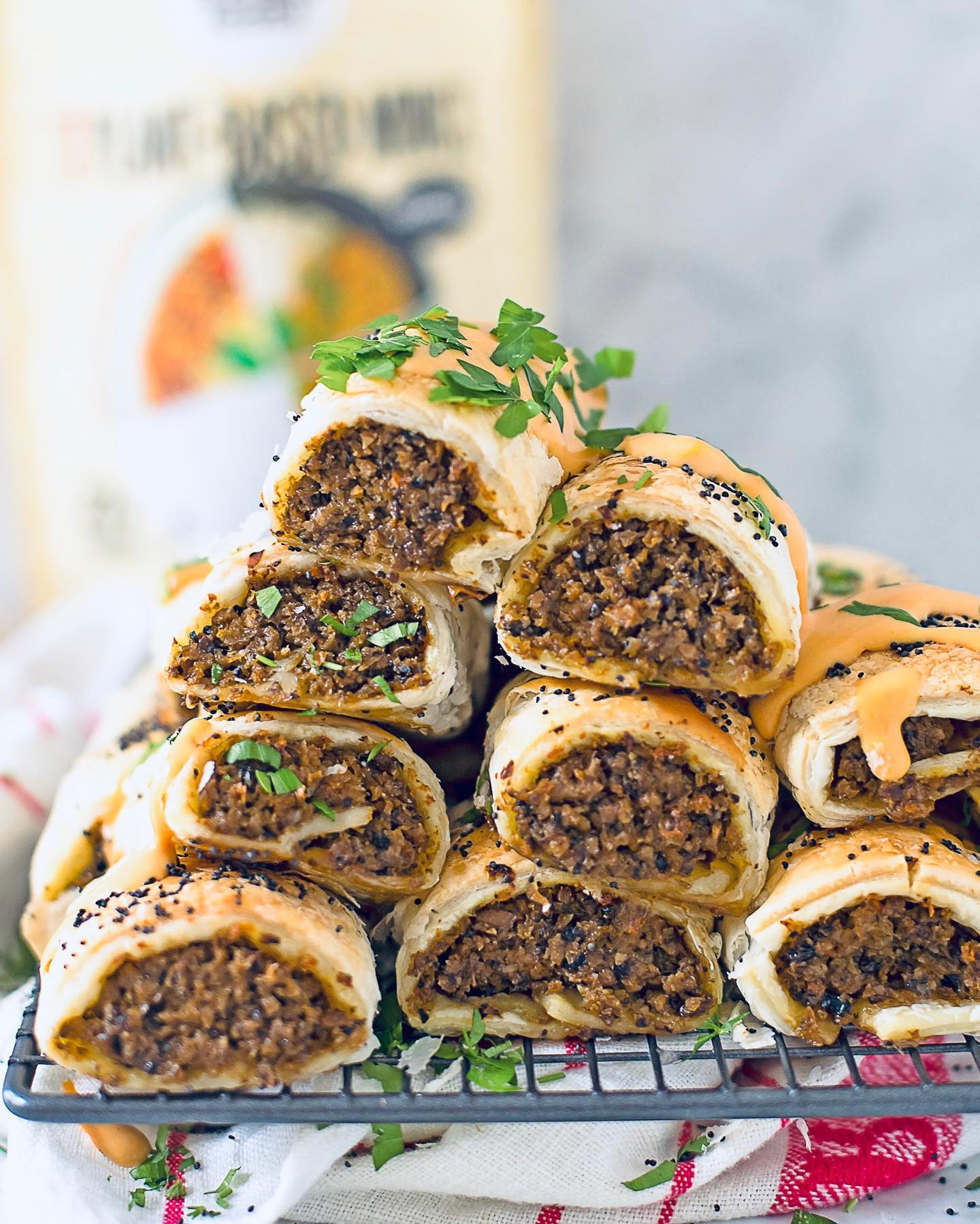 Vegan Mushroom and Plant-Based Mince Sausage Rolls
