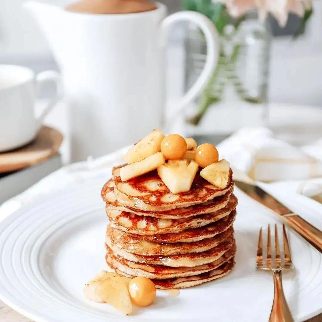 Coconut Pineapple Pancakes with Ginger Honey Delight
