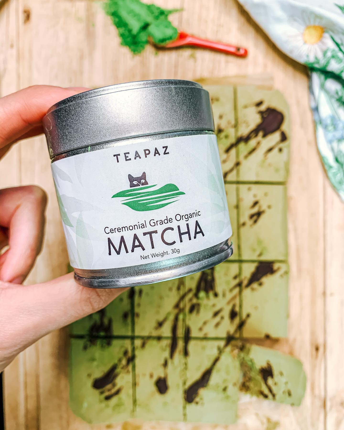 Vegan Matcha Cheesecake Slices with Matcha Latte