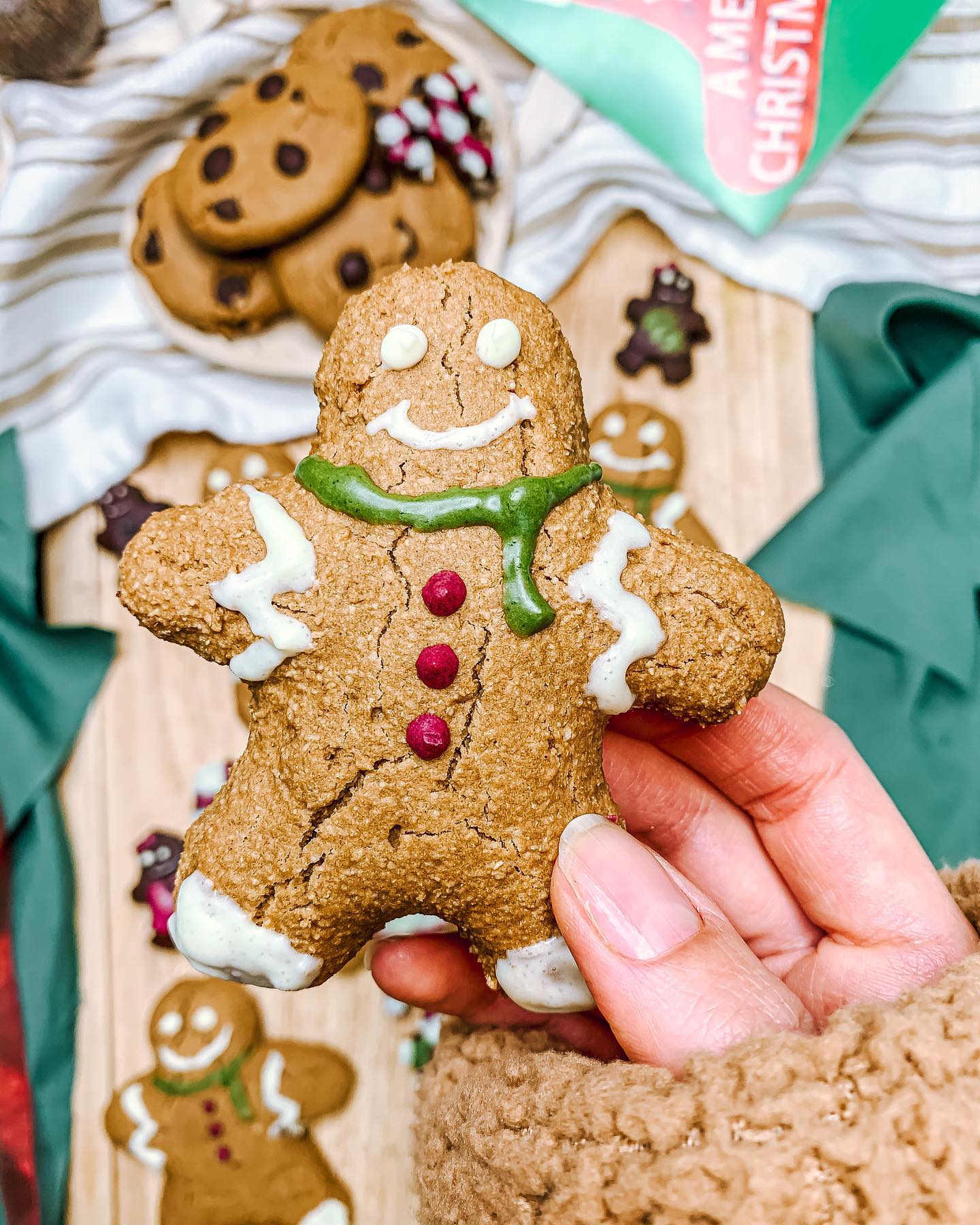 Festive Gingerbread Cookies with Vegan Icing
