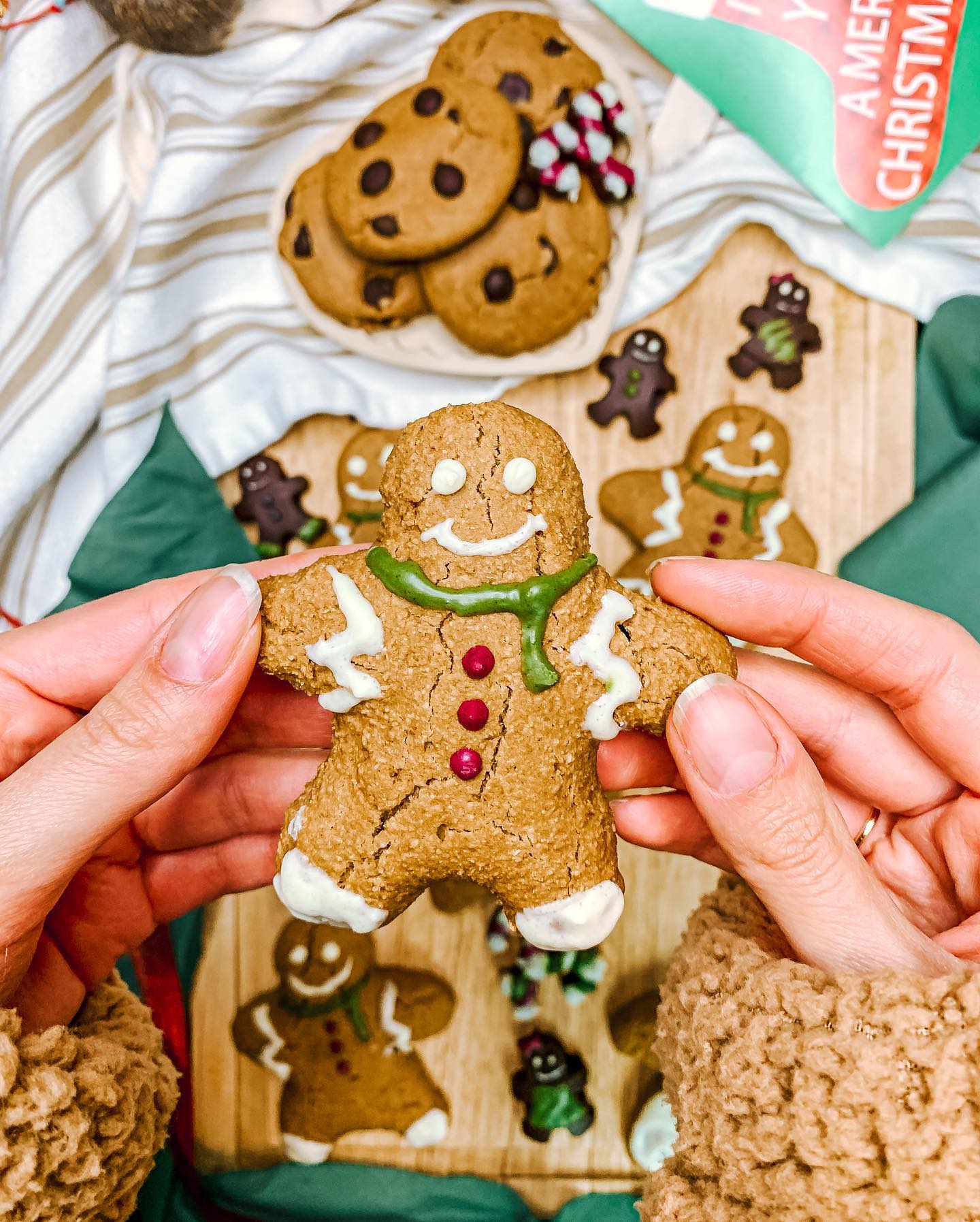 Festive Gingerbread Cookies with Vegan Icing