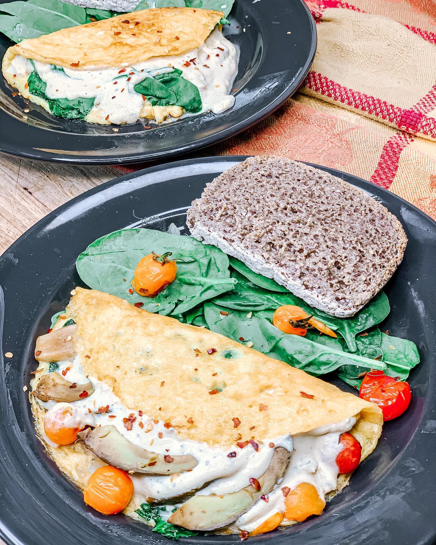 Vegan Breakfast Omelet with Creamy Tofu Cheese