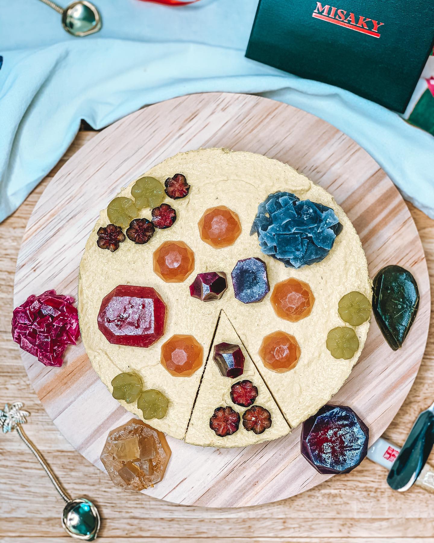 Mango Cheesecake with Edible Crystals