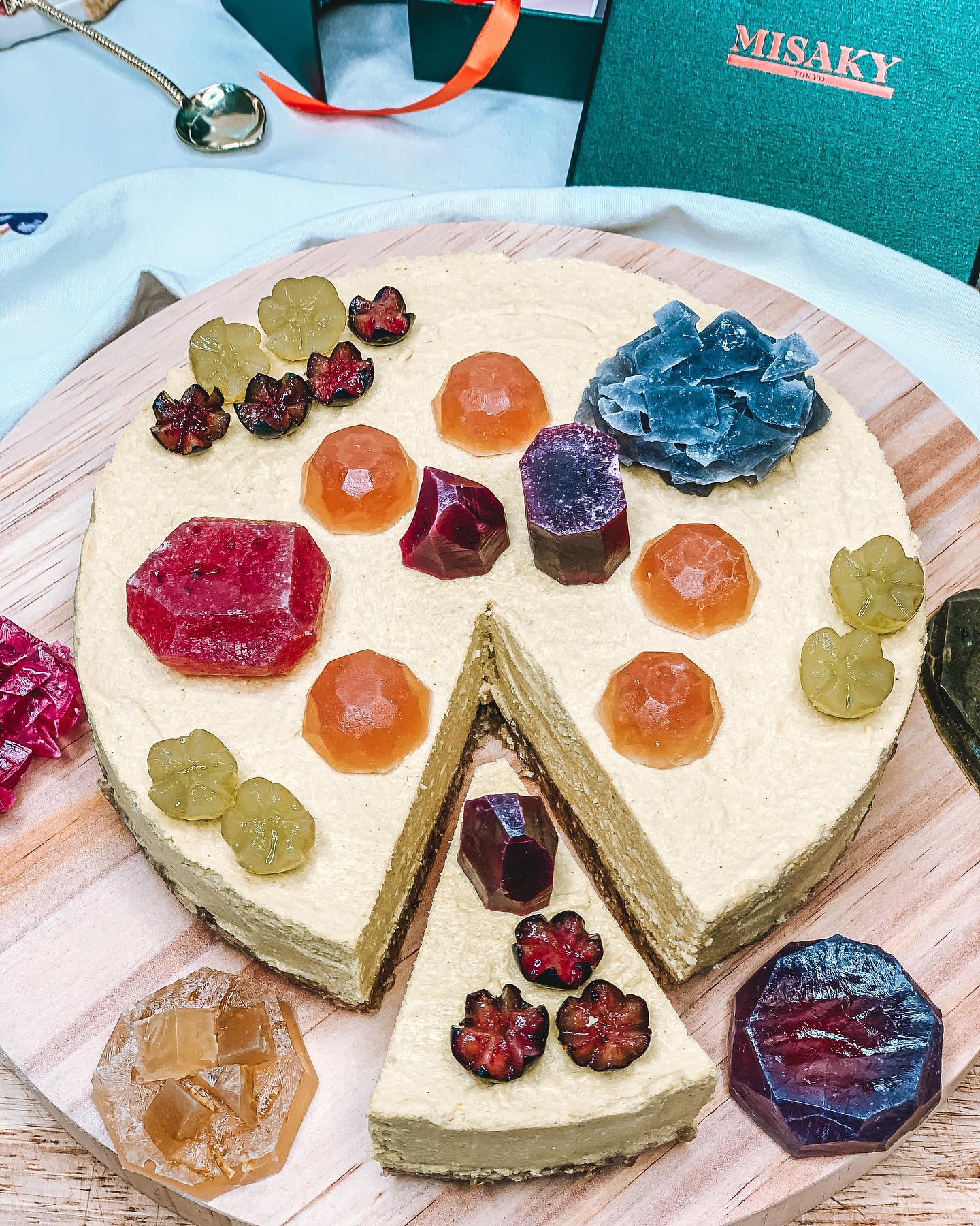 Mango Cheesecake with Edible Crystals