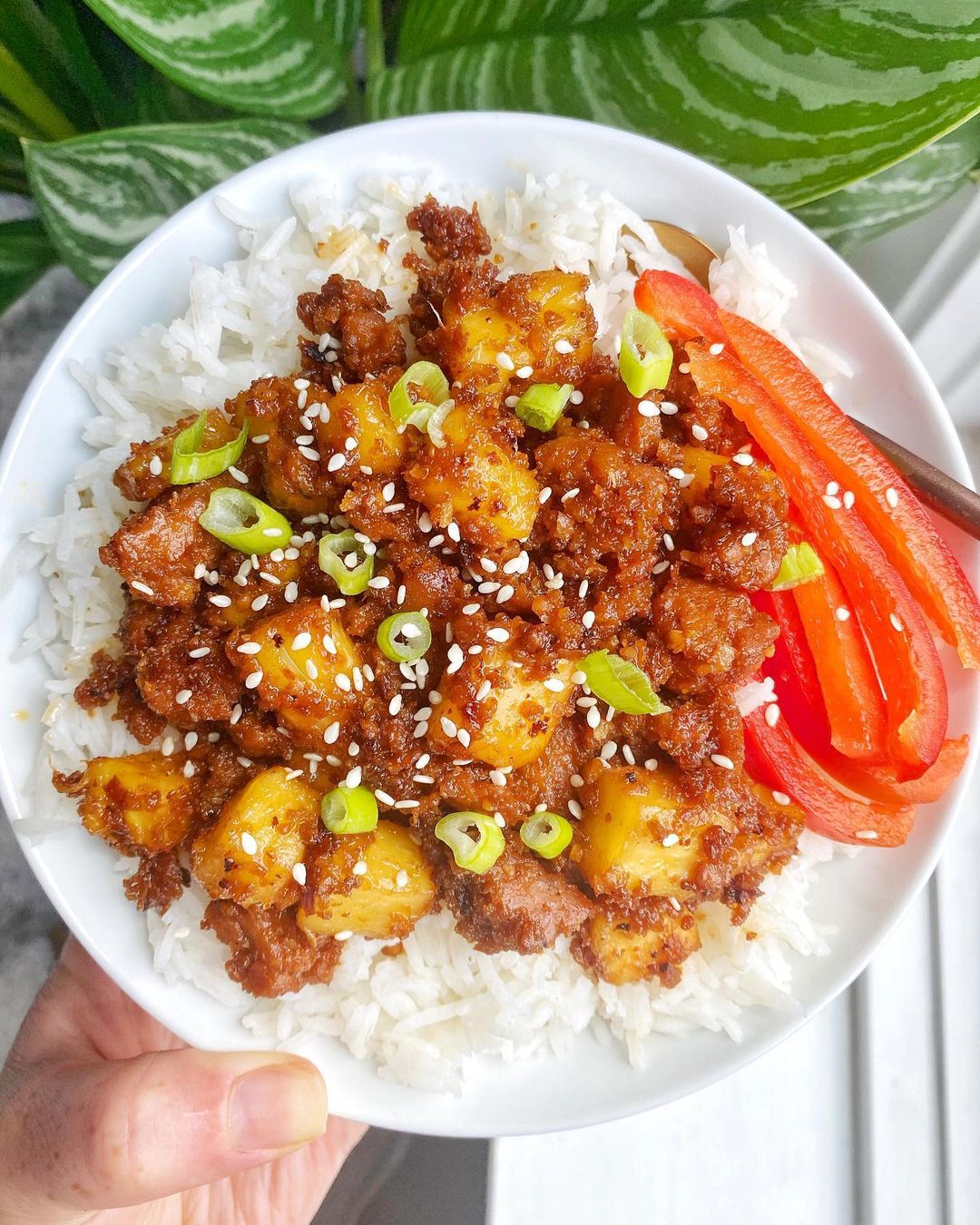 Easy Sticky Rice Pineapple BBQ Bowls