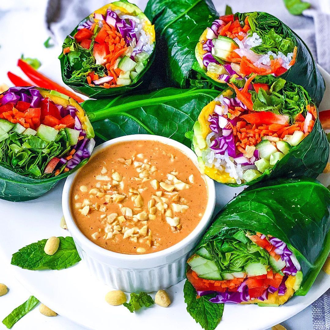 Thai Peanut Rainbow Wraps