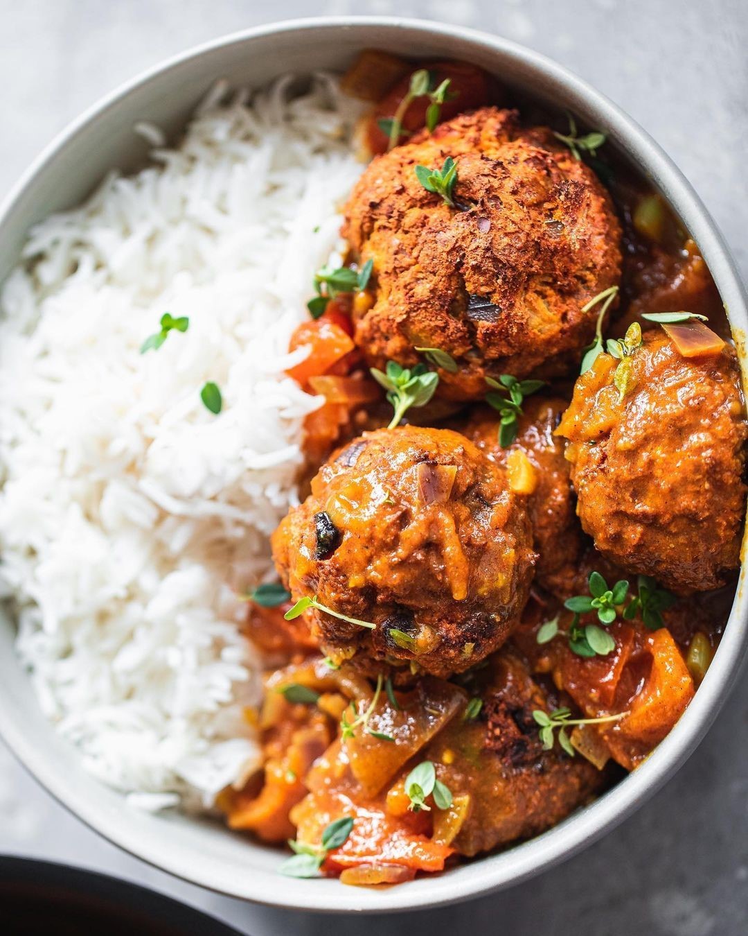 Lentil Meatballs with Curry Sauce