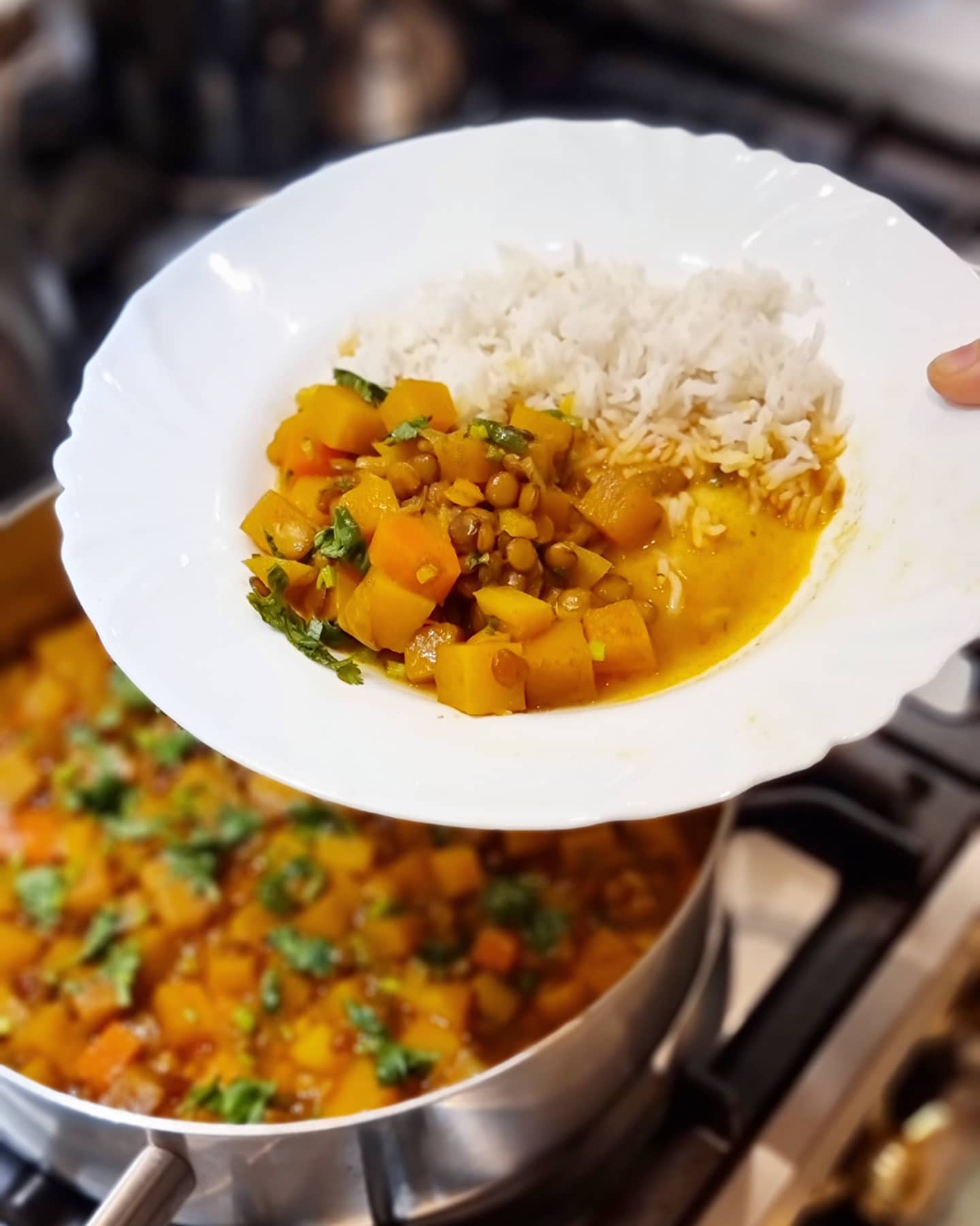 Butternut Squash & Green Lentil Curry